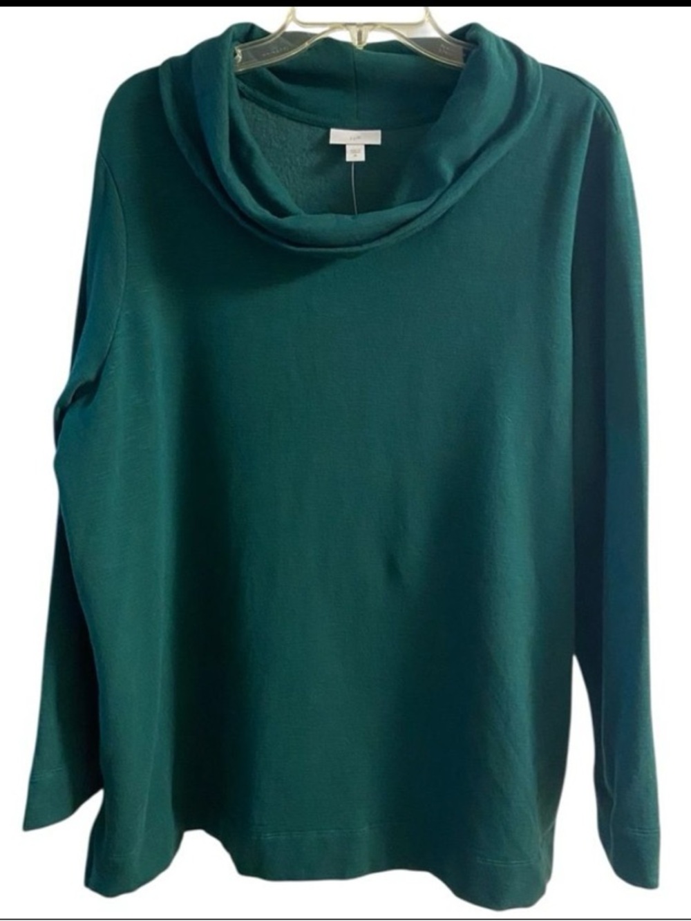 J Jill  Teal green Cowl Neck Long Sleeve tunic 2X NWT